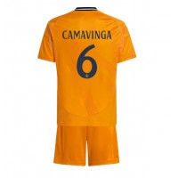 Camiseta Real Madrid Eduardo Camavinga #6 Visitante Equipación para niños 2024-25 manga corta (+ pantalones cortos)